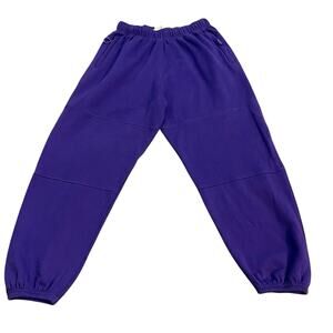 Bally Mens Organic Cotton Jogger Sweatpants Size 32 Purple Fleece Lined Lounge